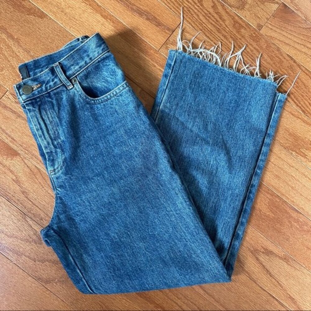 APC Sailor High Rise Jeans Raw Hem Wide Leg Blue Size 24 - Picture 2 of 7